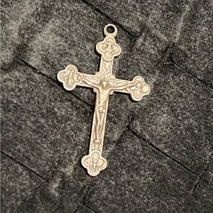 Silver -Tone Crucifix Pendant Italy